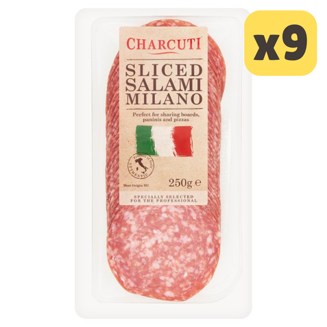 Charcuti Sliced Salami Milano [CASE OF 9x250g]