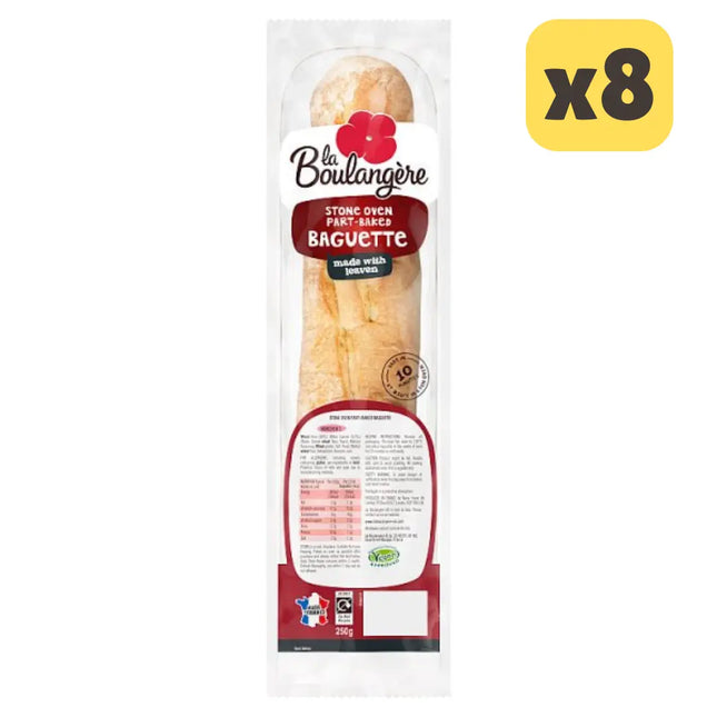La Boulangère Stone Oven Part-Baked Baguette 250g [CASE OF 8] The Catering Mart