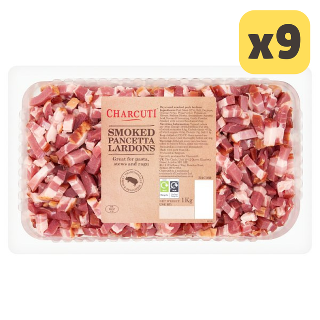 Charcuti Smoked Pancetta Lardons [CASE OF 9x1kg]