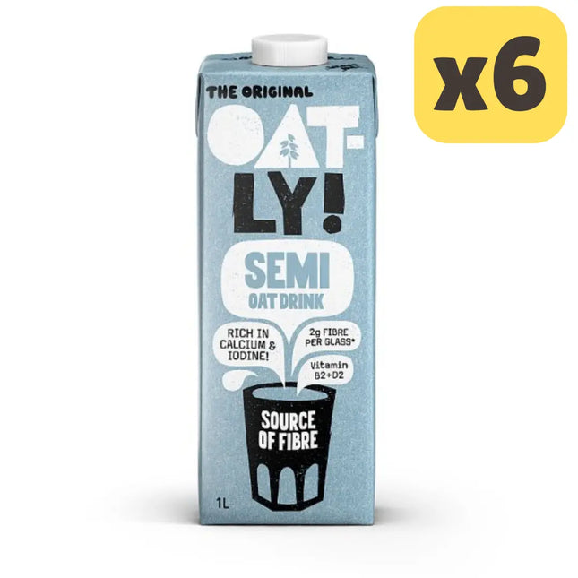 Oatly Semi oat drink wholesale case containing 6 x 1L long life vegan oat drink cartons