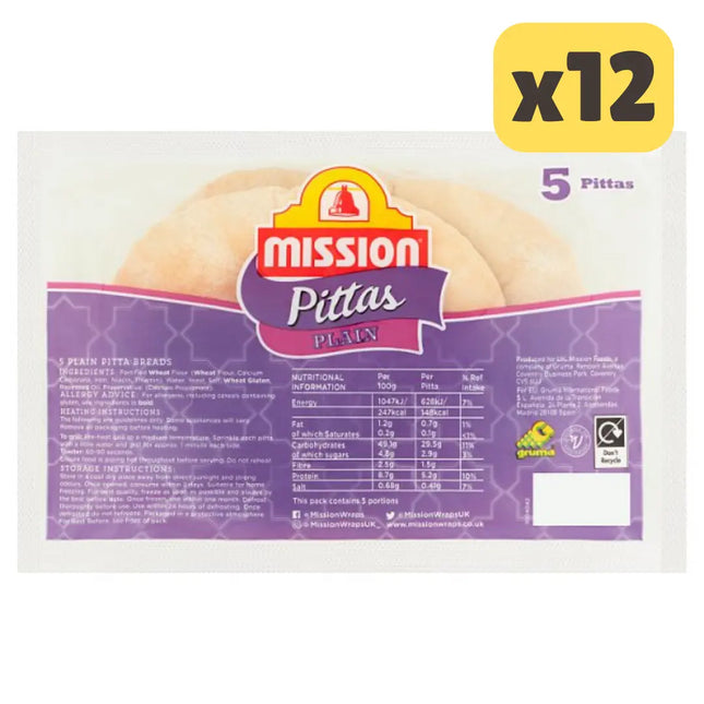 Mission 5 Pittas Plain [CASE OF 12x5 Pittas] The Catering Mart