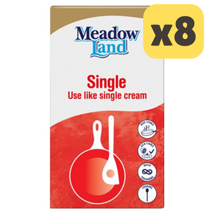 Meadowland Single cream alternative wholesale case containing 8 x 1L cartons for catering kitchens and hospitality use