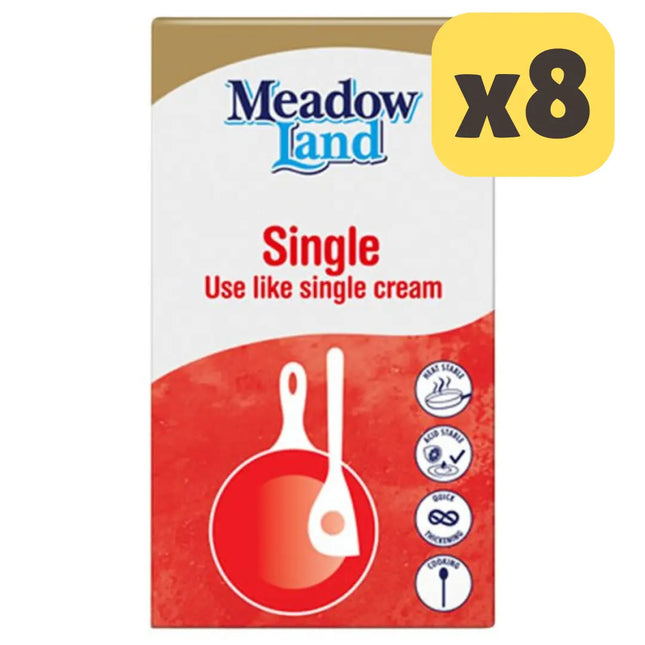 Meadowland Single cream alternative wholesale case containing 8 x 1L cartons for catering kitchens and hospitality use