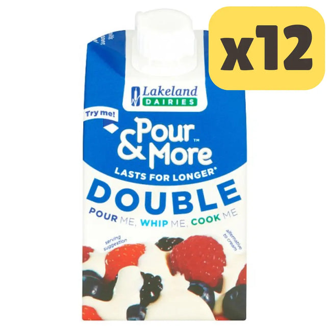 Pour and More double cream alternative case containing 12 x 250ml long life cartons for cooking catering and foodservice use