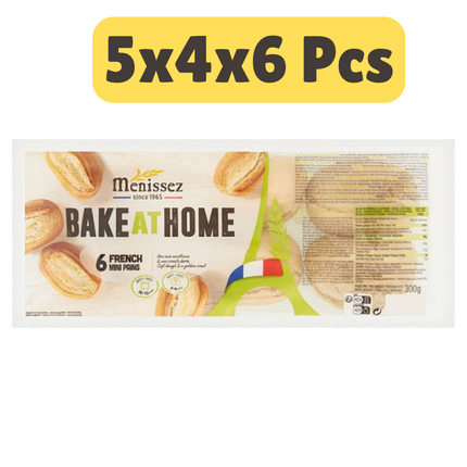 Menissez Bake At Home French Mini Pains wholesale case containing multiple packs of French style bread rolls