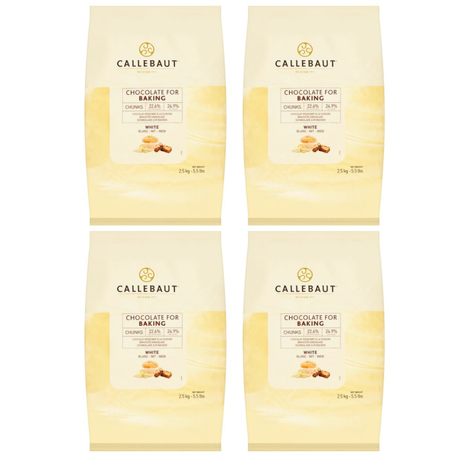 Callebaut Chocolate White Chocolate Chunks Case of 4 x 2.5kg