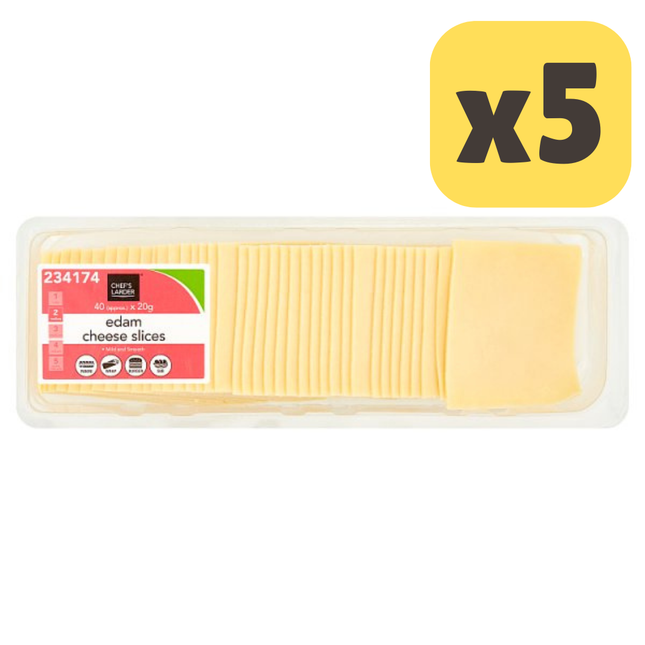 Chef's Larder Edam Cheese Slices 800g [CASE OF 5x800g]