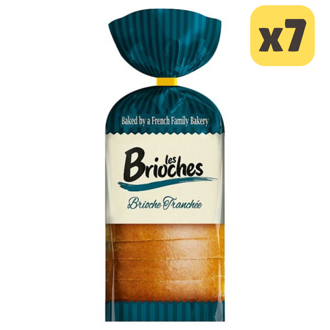 Les Brioches brioche loaf wholesale catering case containing 7 x 450g soft French style sweet bread loaves