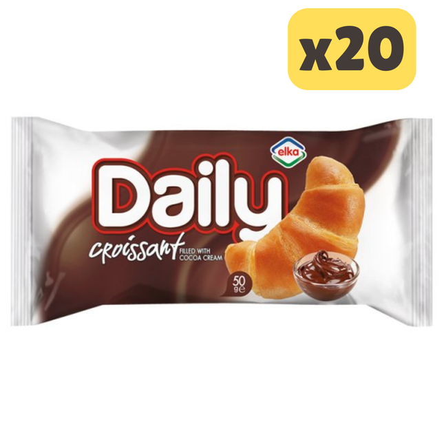 Elka Daily Croissant with Cocoa Cream Filling 50g [CASE OF 20]