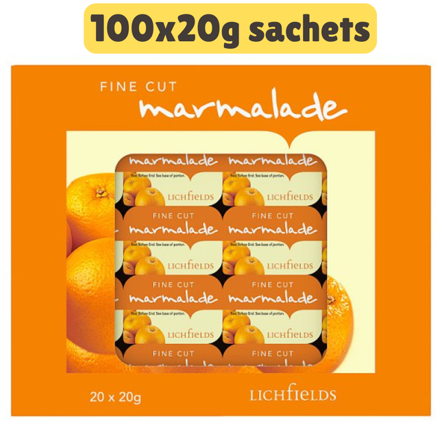 Lichfields Fine Cut Marmalade 100 x 20g Portions