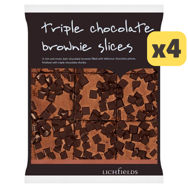 Lichfields Triple Chocolate Brownie Slices 585g [CASE OF 4 X 9 SLICES]