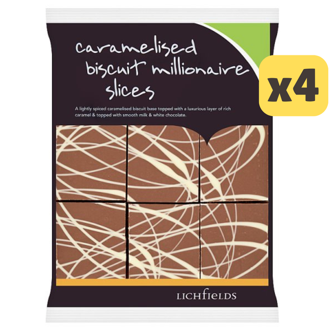 Lichfields Caramelised Biscuit Millionaire Slices 540g [CASE OF 4 x 9 SLICES]