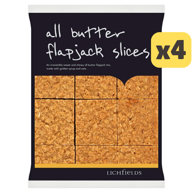Lichfields All Butter Flapjack Slices 585g [CASE OF 4 x 9 SLICES]