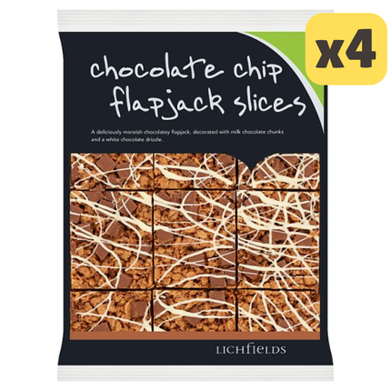 Lichfields Chocolate Chip Flapjack Slices 585g [CASE OF 4 x 9 SLICES]