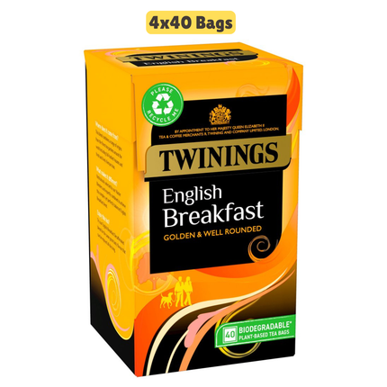 Twinings English Breakfast Tea Bags wholesale pack containing 4 boxes of classic black tea bags