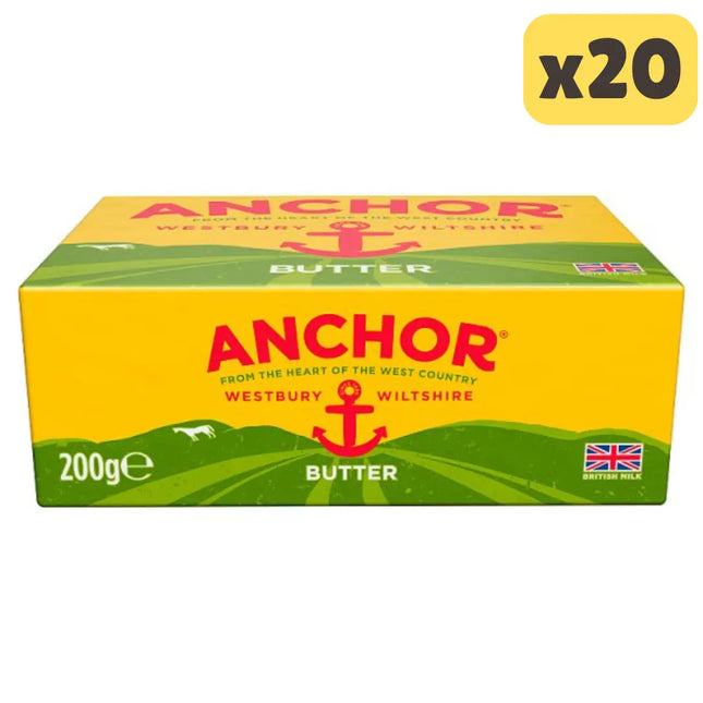 Anchor Salted Butter 200g [CASE OF 20 x 200g] The Catering Mart