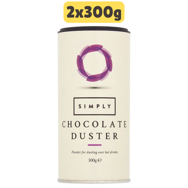 Simply Chocolate Duster 300g Pack of 2 for Cappuccino and Hot Drinks