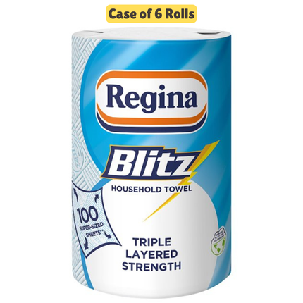 Blitz Household Towel 6 Rolls x 100 Supersized Sheets | Triple Layer Kitchen Towel