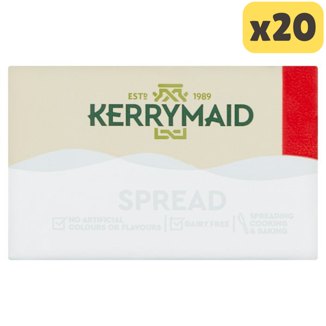 Kerrymaid Spread Block wholesale case containing 20 x 250g spread blocks for hospitality kitchens and foodservice use
