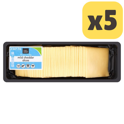 Chef's Larder Mild Cheddar Slices [CASE OF 5x1KG]