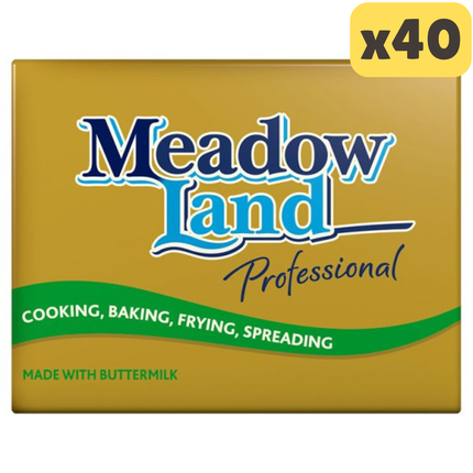 Meadowland Professional margarine wholesale case containing 40 x 250g margarine blocks for baking catering and foodservice use