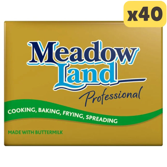 Meadowland Professional margarine wholesale case containing 40 x 250g margarine blocks for baking catering and foodservice use