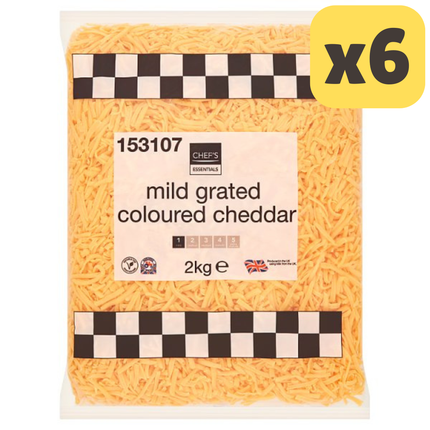 Chef's Essentials Mild Grated Coloured Cheddar 2kg [CASE OF 6x2KG]