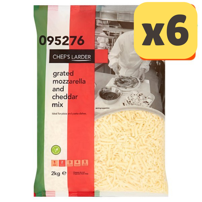Chef's Larder Grated Mozzarella and Cheddar Mix 2kg [CASE OF 6x2KG]