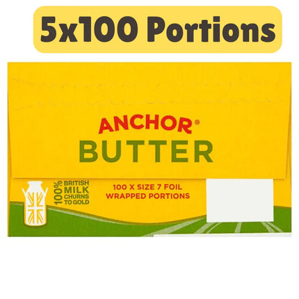 Anchor Salted Butter Portions 7g [CASE OF 5x100 Portions] The Catering Mart