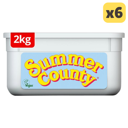 Summer County 52 percent vegetable fat spread wholesale case containing 6 x 2kg tubs for hospitality kitchens and foodservice use