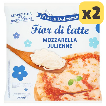 Fior di Dolcezza Mozzarella Julienne 2500g [CASE OF 2x2.5KG]