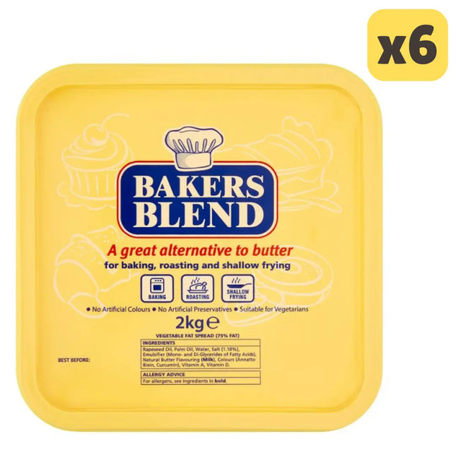 Bakers Blend Vegetable Fat Spread 2kg [CASE OF 6 x 2KG] The Catering Mart