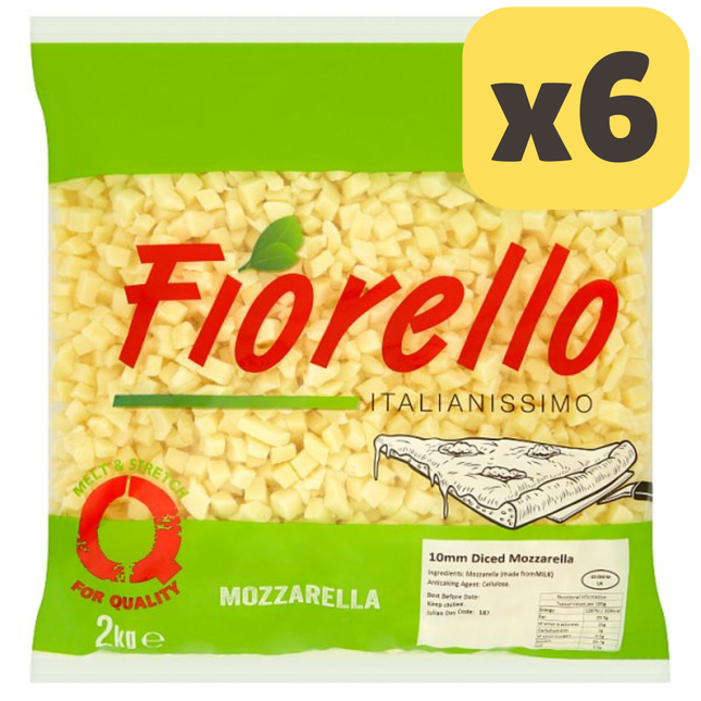Fiorello Italianissimo Mozzarella 10mm Diced 2kg [CASE OF 6x2KG]