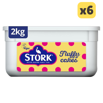 Stork Baking Margarine wholesale catering case containing 6 x 2kg margarine tubs for bakeries and foodservice kitchens