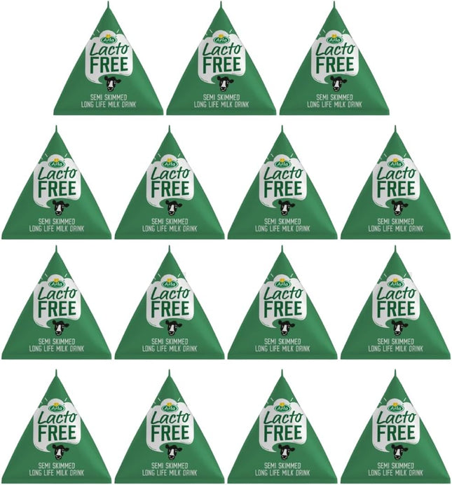Arla Lactofree semi skimmed UHT milk portions pack containing 15 individual 20ml lactose free long life milk portions for tea and coffee service