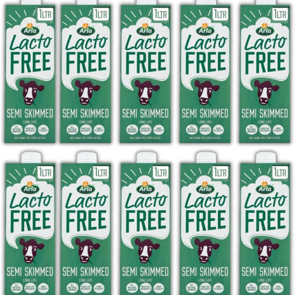 Arla Lactose Free Milk 10x1L Semi Skimmed - Long Life Milk