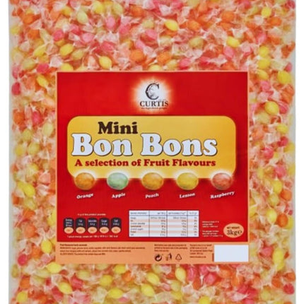 Curtis Mini Bon Bons Fruit Selection 3kg individually wrapped retro hard boiled sweets wholesale catering pack