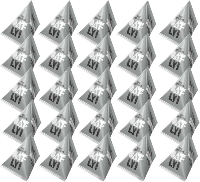 Oatly oat milk long life sachets pack containing 25 individual 20ml vegan oat drink portions for tea coffee and hospitality service