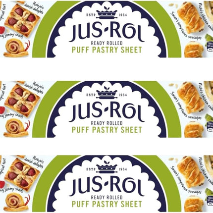Jus-Rol Ready Rolled Puff Pastry Sheets 3x320g – Pre-Rolled Baking Pastry