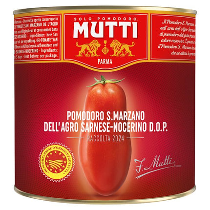 Mutti San Marzano Peeled Tomatoes P.D.O. 2.5kg catering tin of authentic whole peeled Italian tomatoes